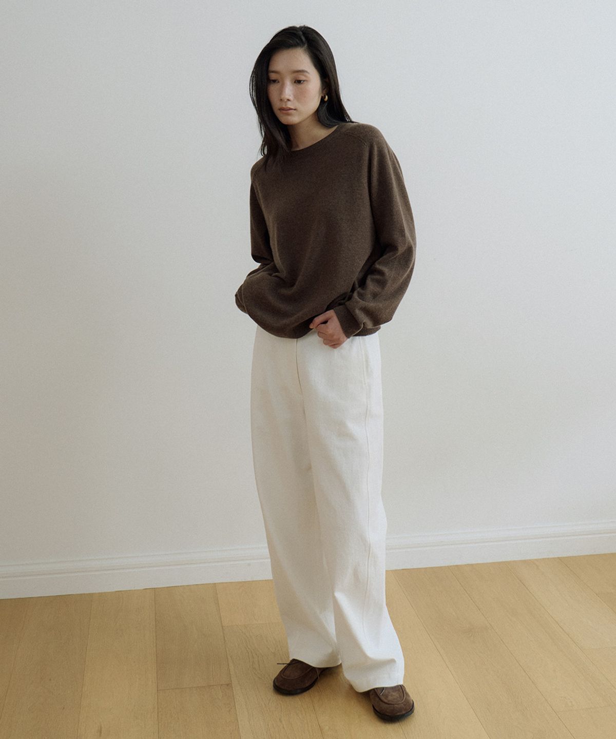 링서울(LINGSEOUL) wool raglan knit-brown