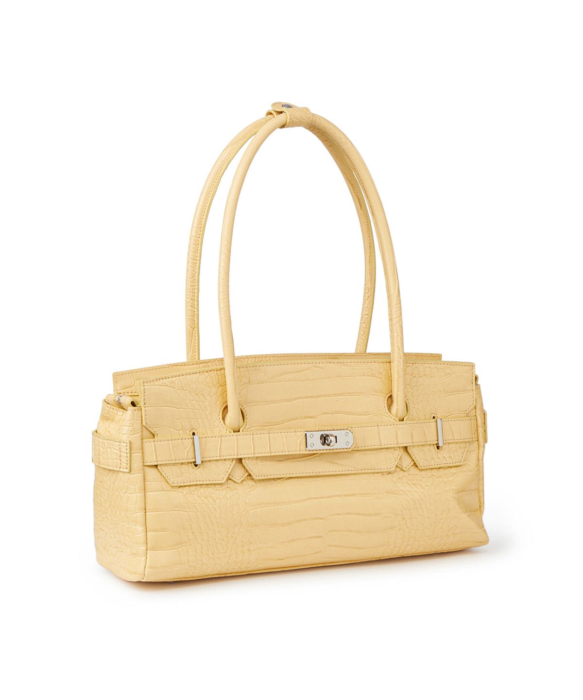 다이닛(DEINET) CROCODILE PATTERN TWO-WAY BAG IN BUTTER