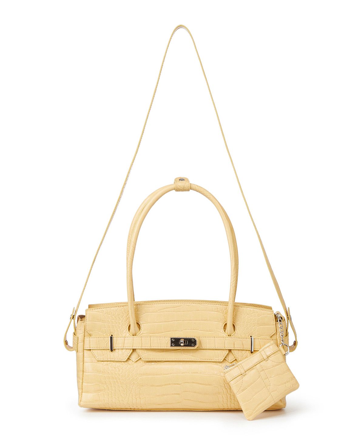 다이닛(DEINET) CROCODILE PATTERN TWO-WAY BAG IN BUTTER