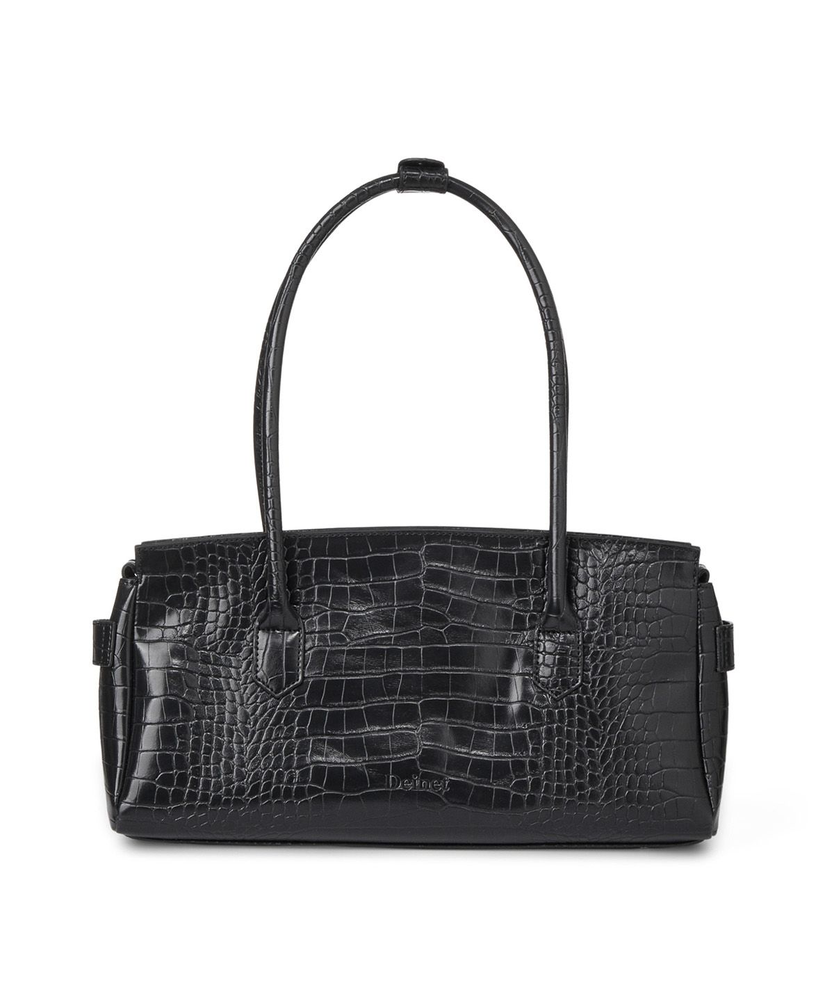 다이닛(DEINET) CROCODILE PATTERN TWO-WAY BAG IN BLACK