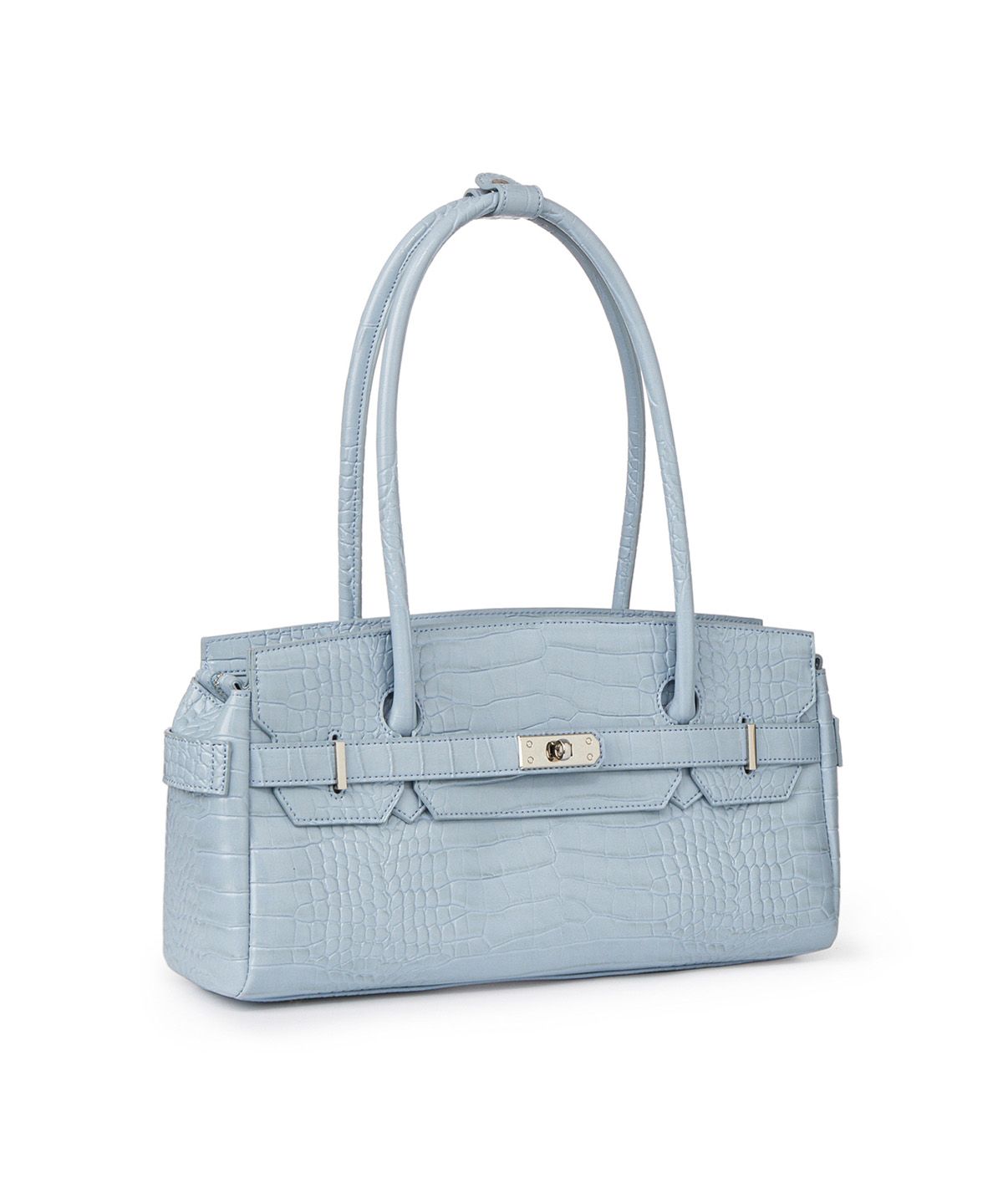 다이닛(DEINET) CROCODILE PATTERN TWO-WAY BAG IN SKY BLUE