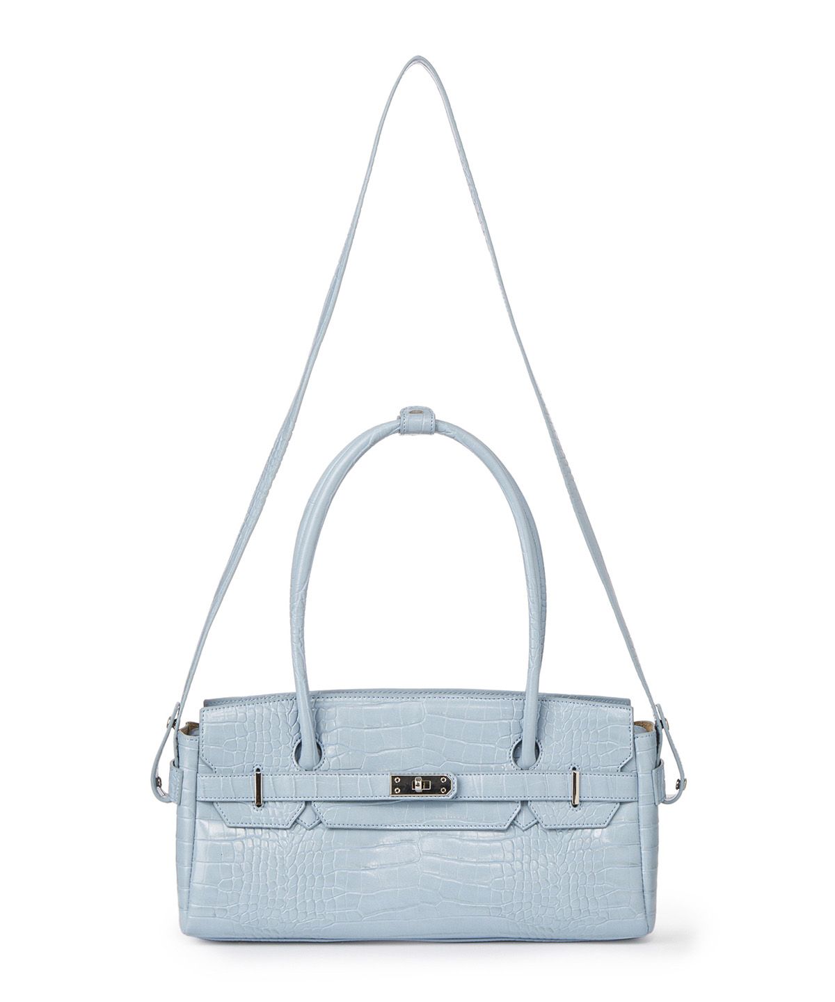 다이닛(DEINET) CROCODILE PATTERN TWO-WAY BAG IN SKY BLUE