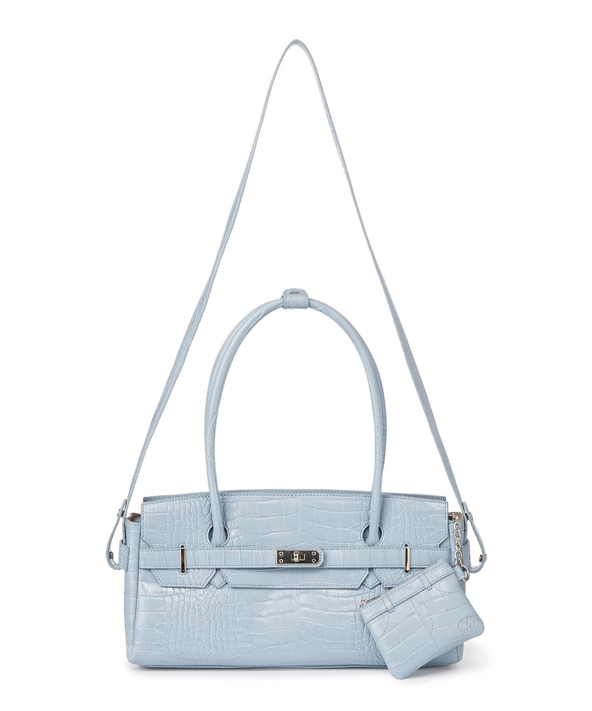 다이닛(DEINET) CROCODILE PATTERN TWO-WAY BAG IN SKY BLUE