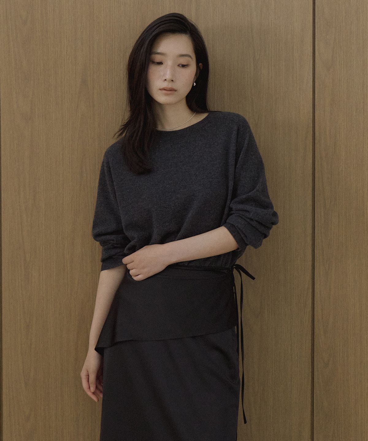 링서울(LINGSEOUL) wool raglan knit-charcoal