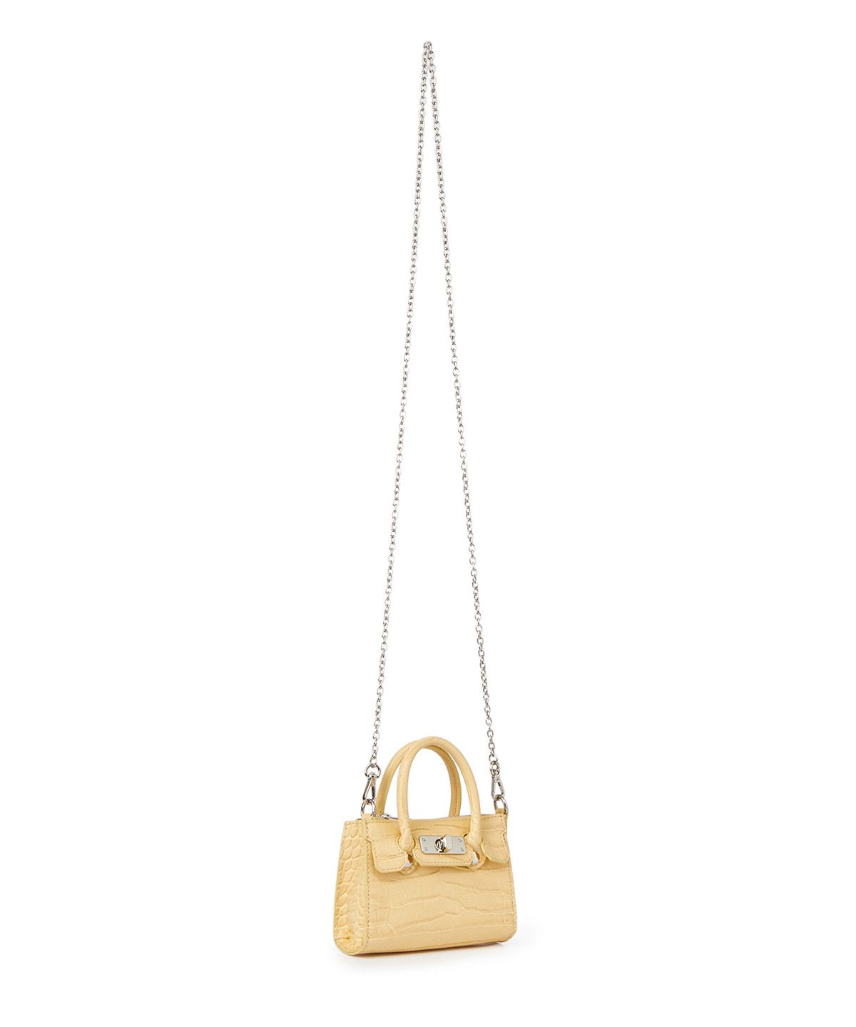 다이닛(DEINET) CROCODILE PATTERN CHAIN MINI BAG IN BUTTER