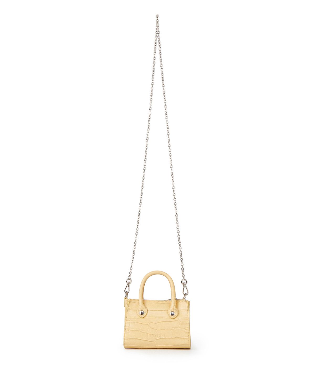 다이닛(DEINET) CROCODILE PATTERN CHAIN MINI BAG IN BUTTER