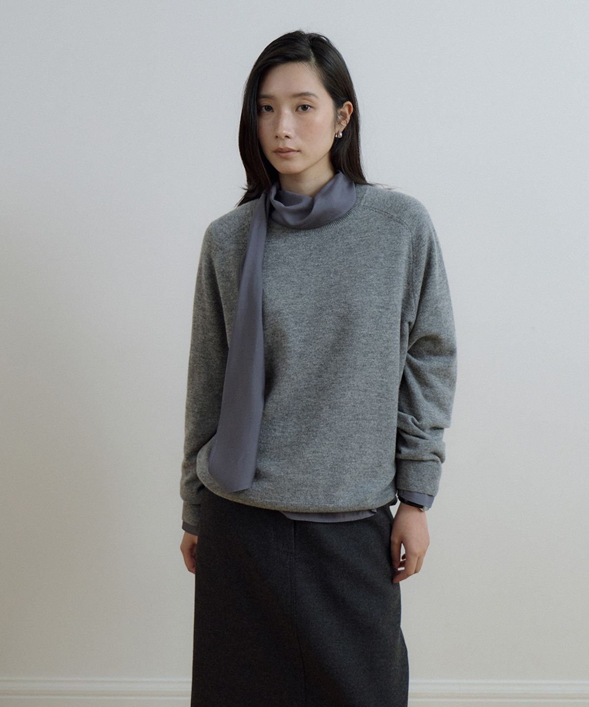 링서울(LINGSEOUL) wool raglan knit-gray