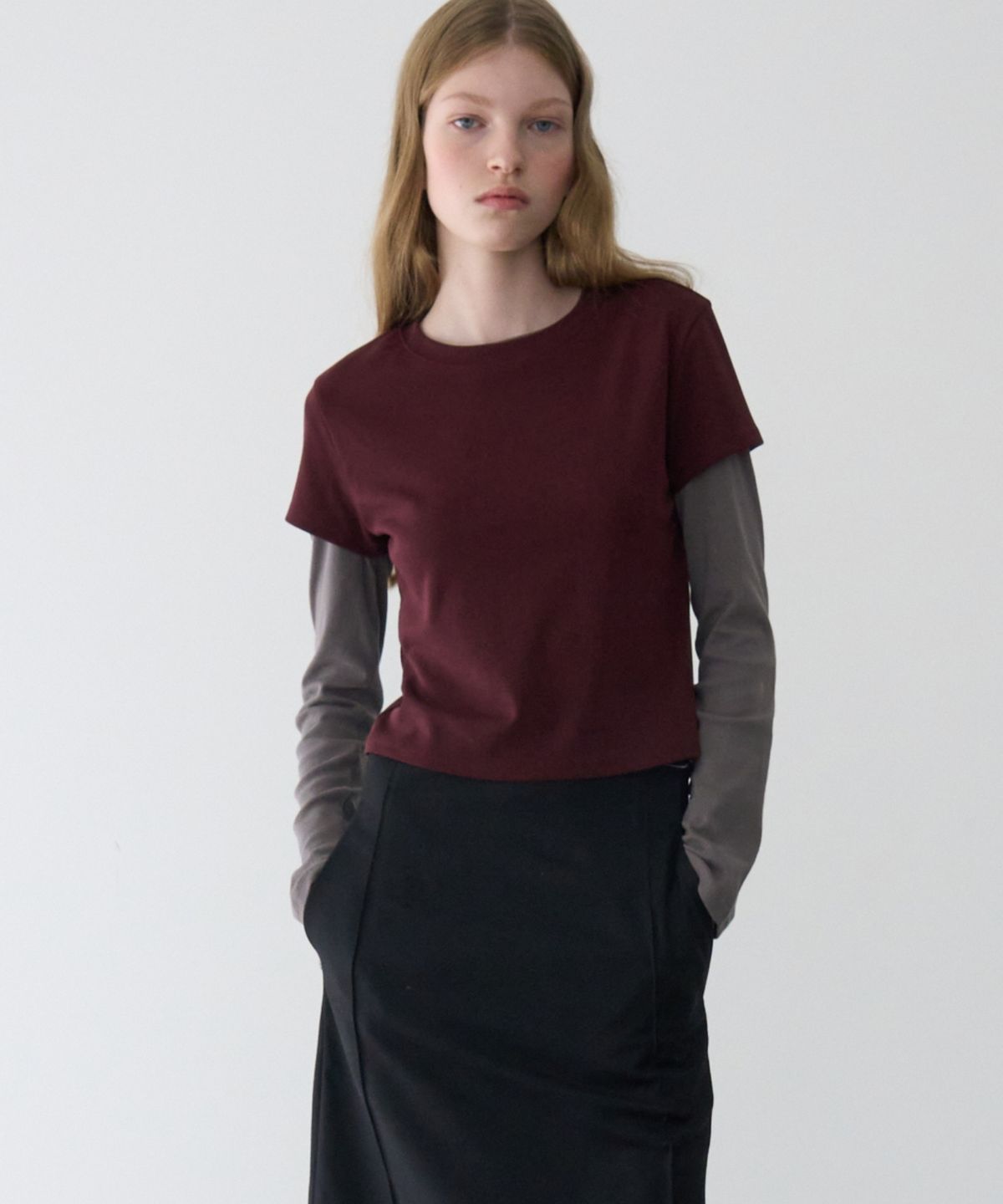 문선 아카이브(MOONSUN ARCHIVE) MJ Slim Fit Long Sleeve T-Shirt / GRAY