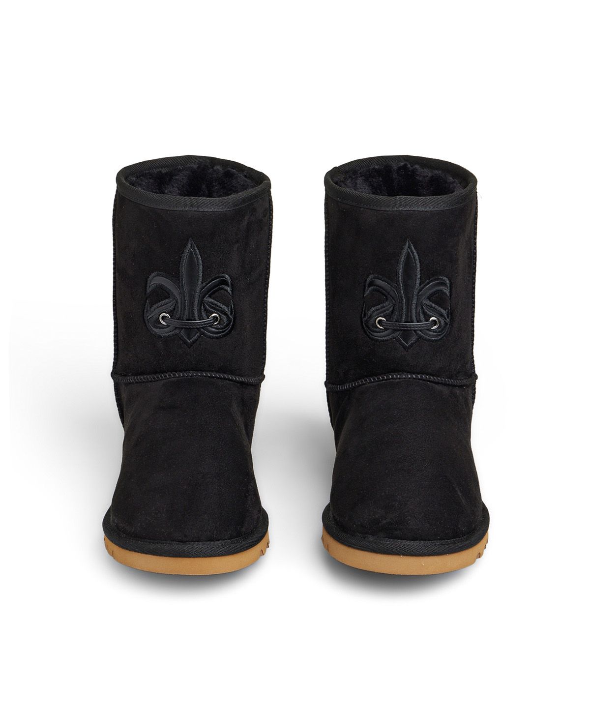 다이닛(DEINET) PATCH COLOR FAUX SUEDE BOOTS IN BLACK