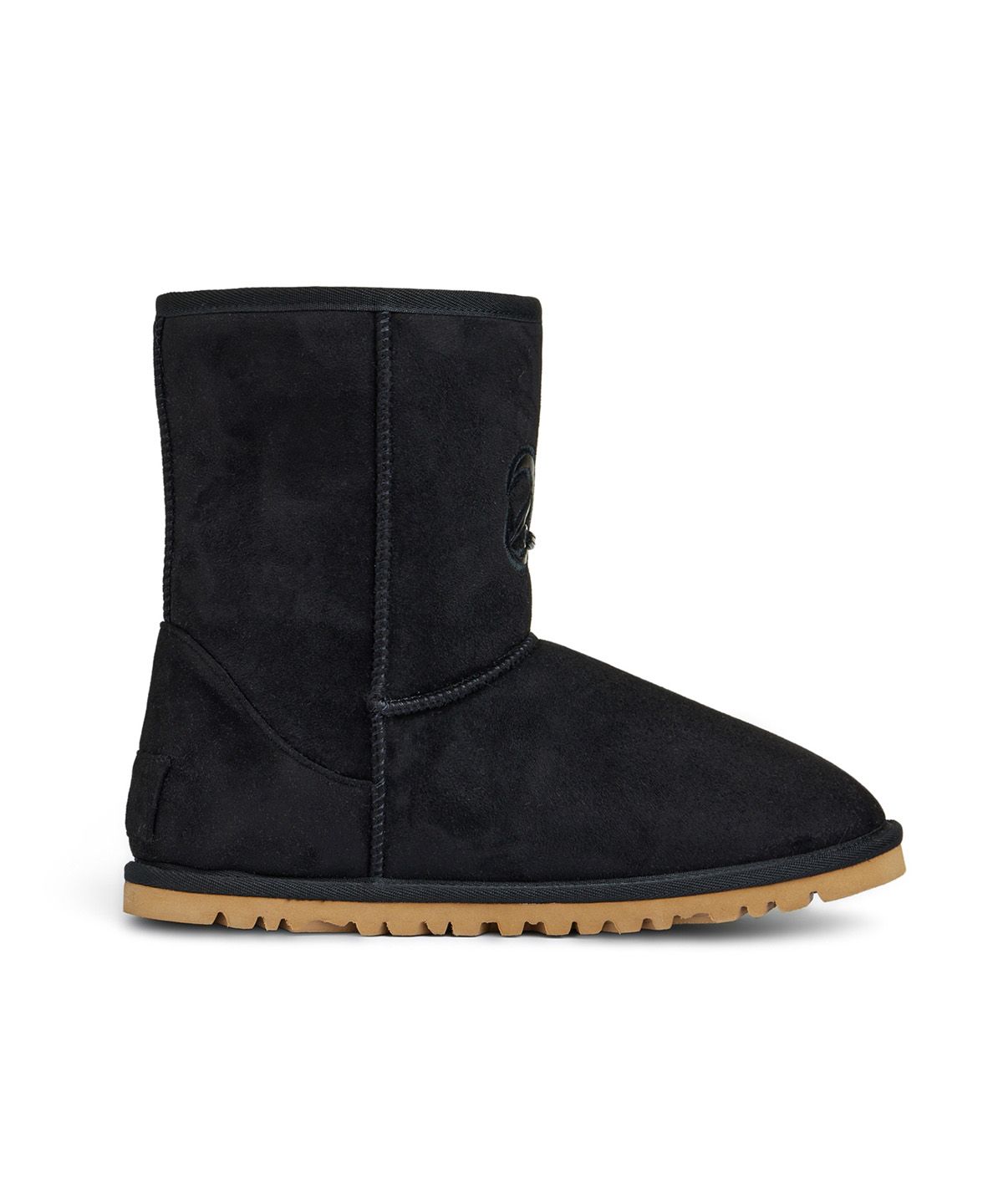 다이닛(DEINET) PATCH COLOR FAUX SUEDE BOOTS IN BLACK