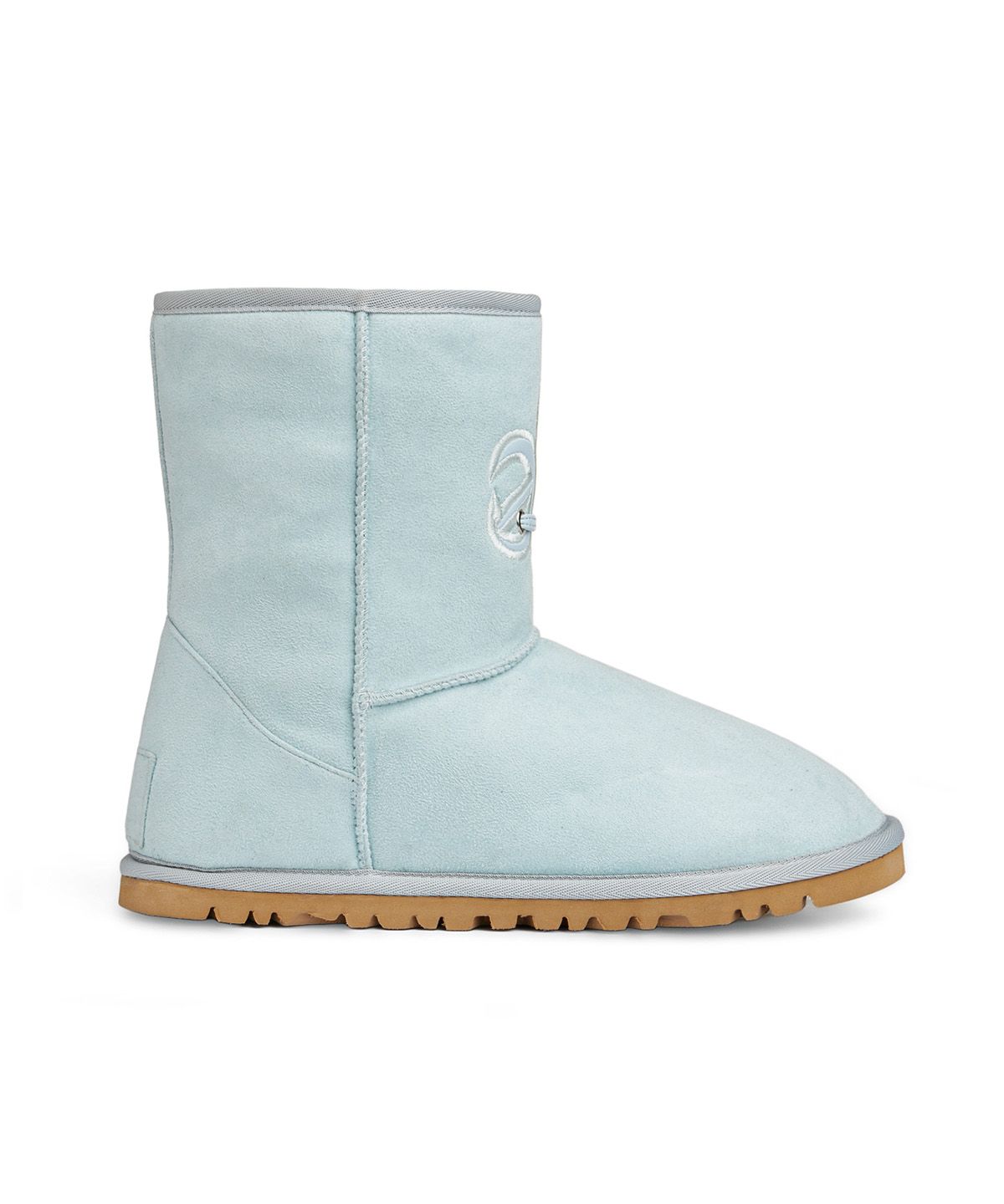 다이닛(DEINET) PATCH COLOR FAUX SUEDE BOOTS IN LIGHT BLUE