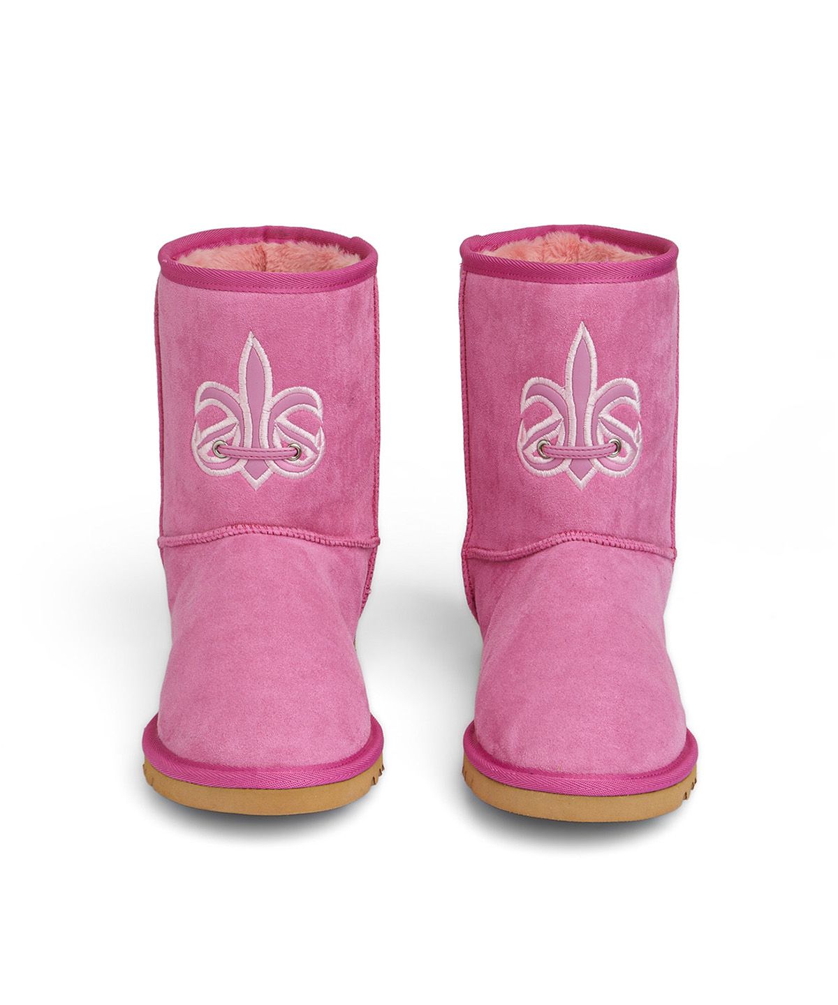 다이닛(DEINET) PATCH COLOR FAUX SUEDE BOOTS IN PINK