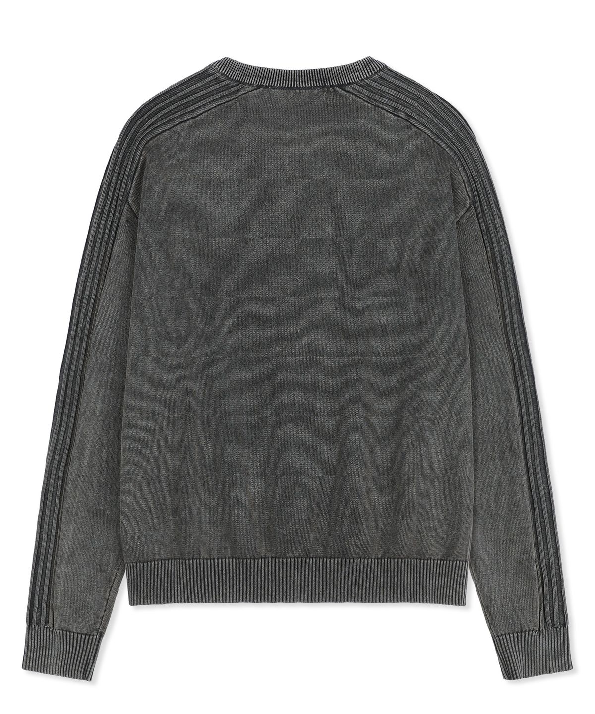 엑스톤즈(XTONZ) XTK184 슬림핏 빈티지 워싱 니트 집업 (BLACK)