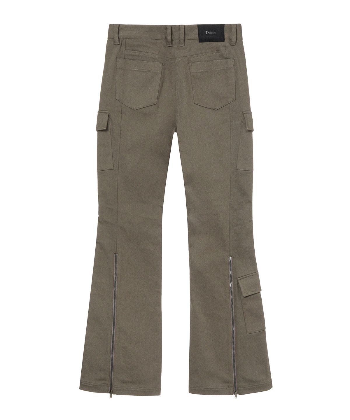 다이닛(DEINET) COTTON SEMI BOOTCUT PANTS IN KHAKI
