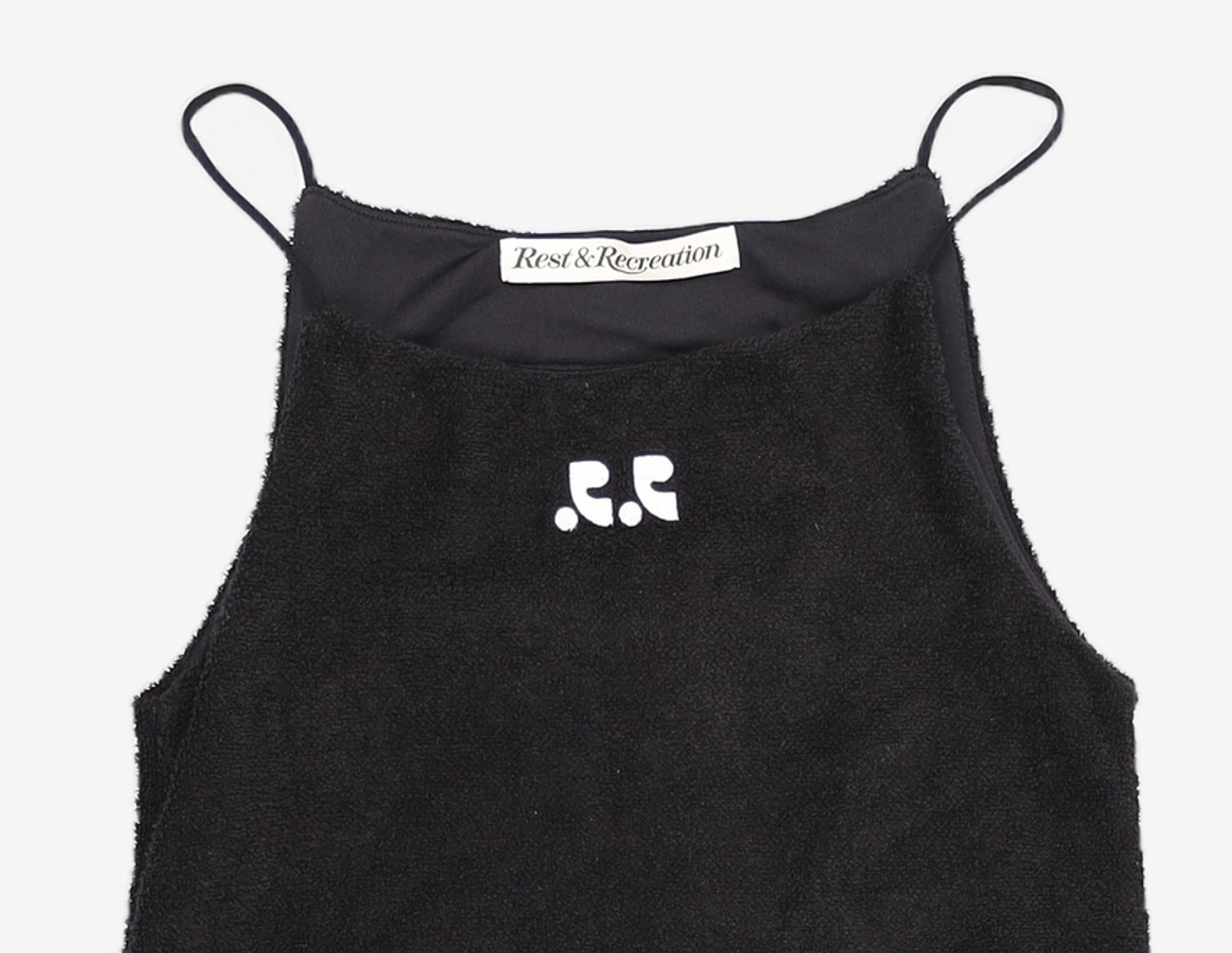 레스트앤레크레이션(REST&RECREATION) RR LOGO TERRY MINI DRESS BLACK ONE