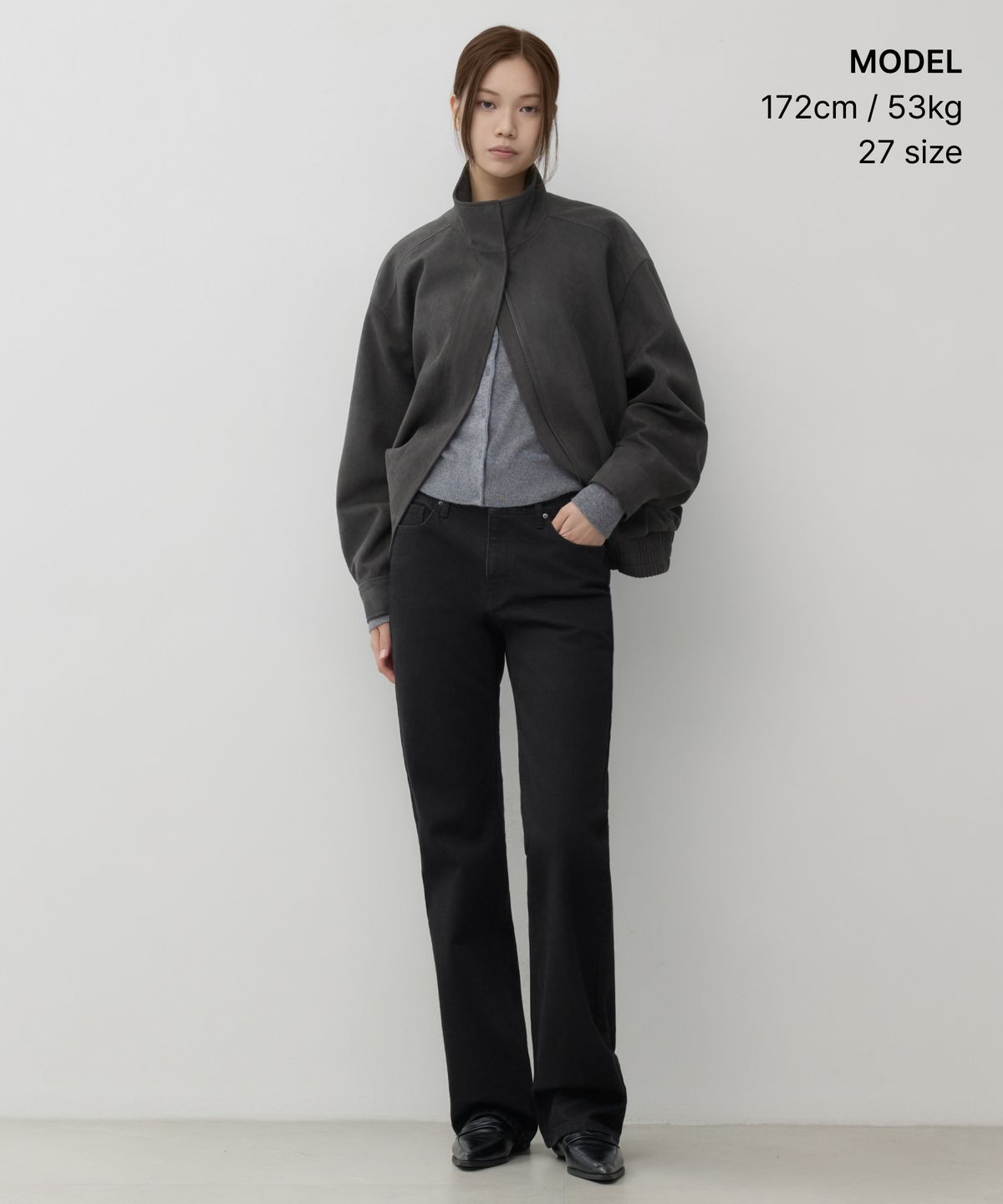 무신사 스탠다드 우먼(MUSINSA STANDARD WOMAN) 우먼즈 속기모 스트레이트 데님 팬츠 [블랙]
