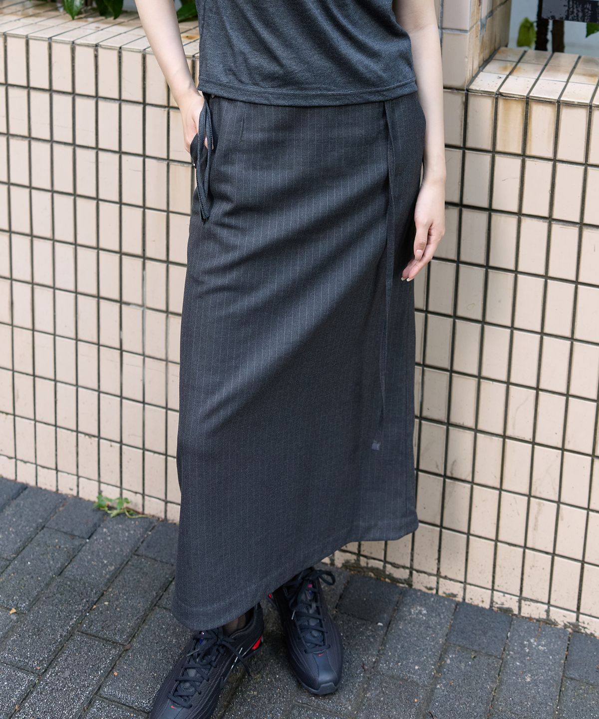 이프소마그넷(IFSO MAGNET) Striped long skirt