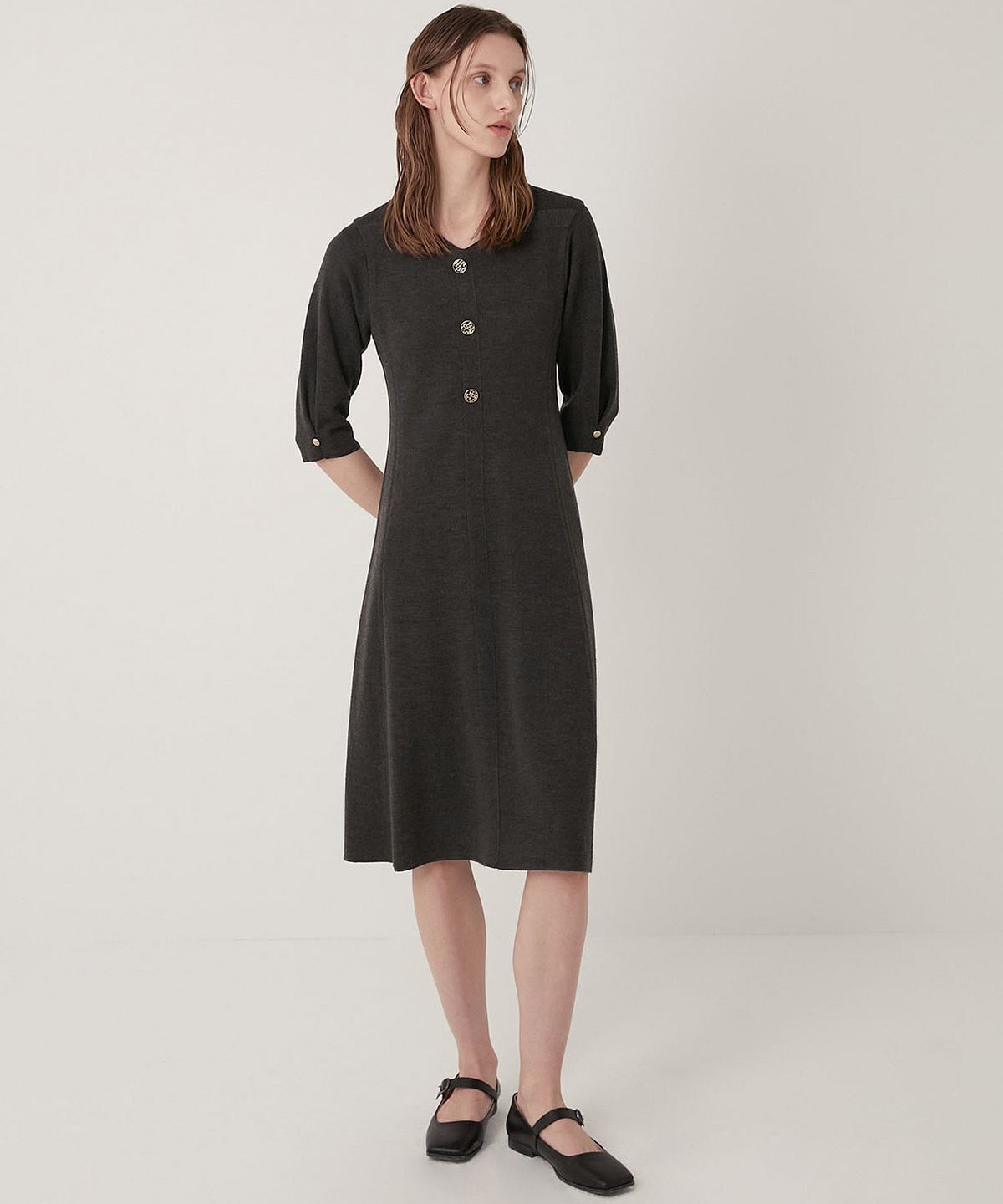 올리비아로렌(OLIVIALAUREN) 울블렌드 니트드레스_VOCOA3F7431