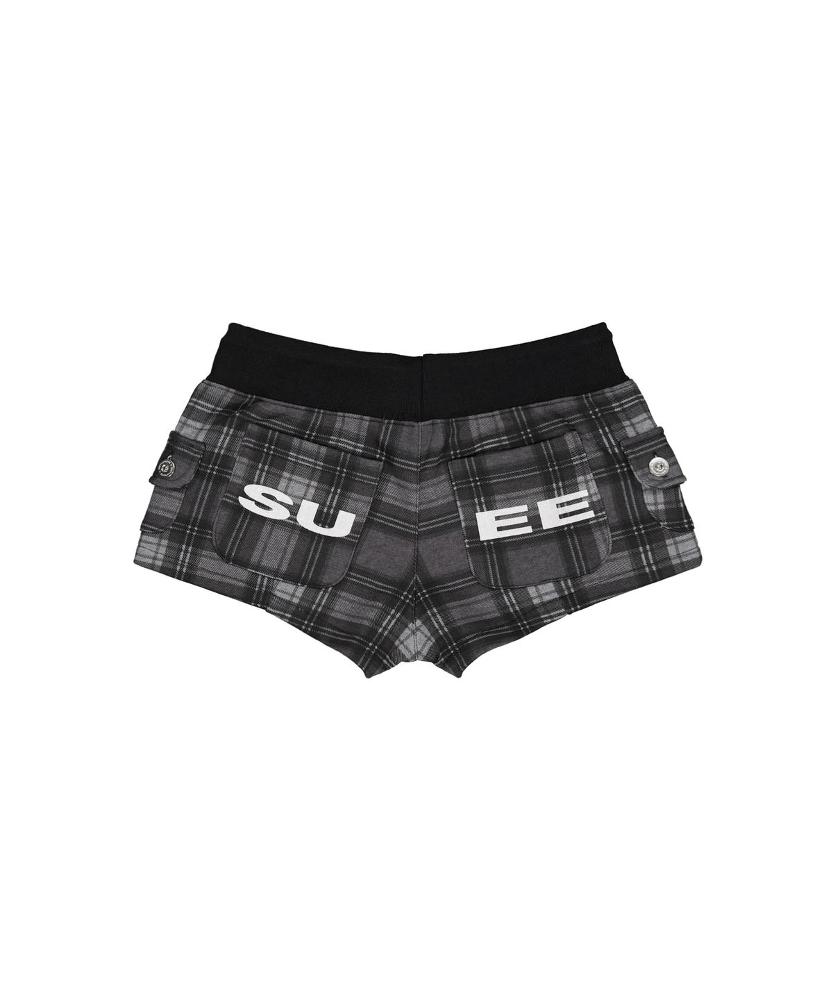 셋업이엑스이(SETUP-EXE) CHECK LOGO POCKET SHORTS / BLACK