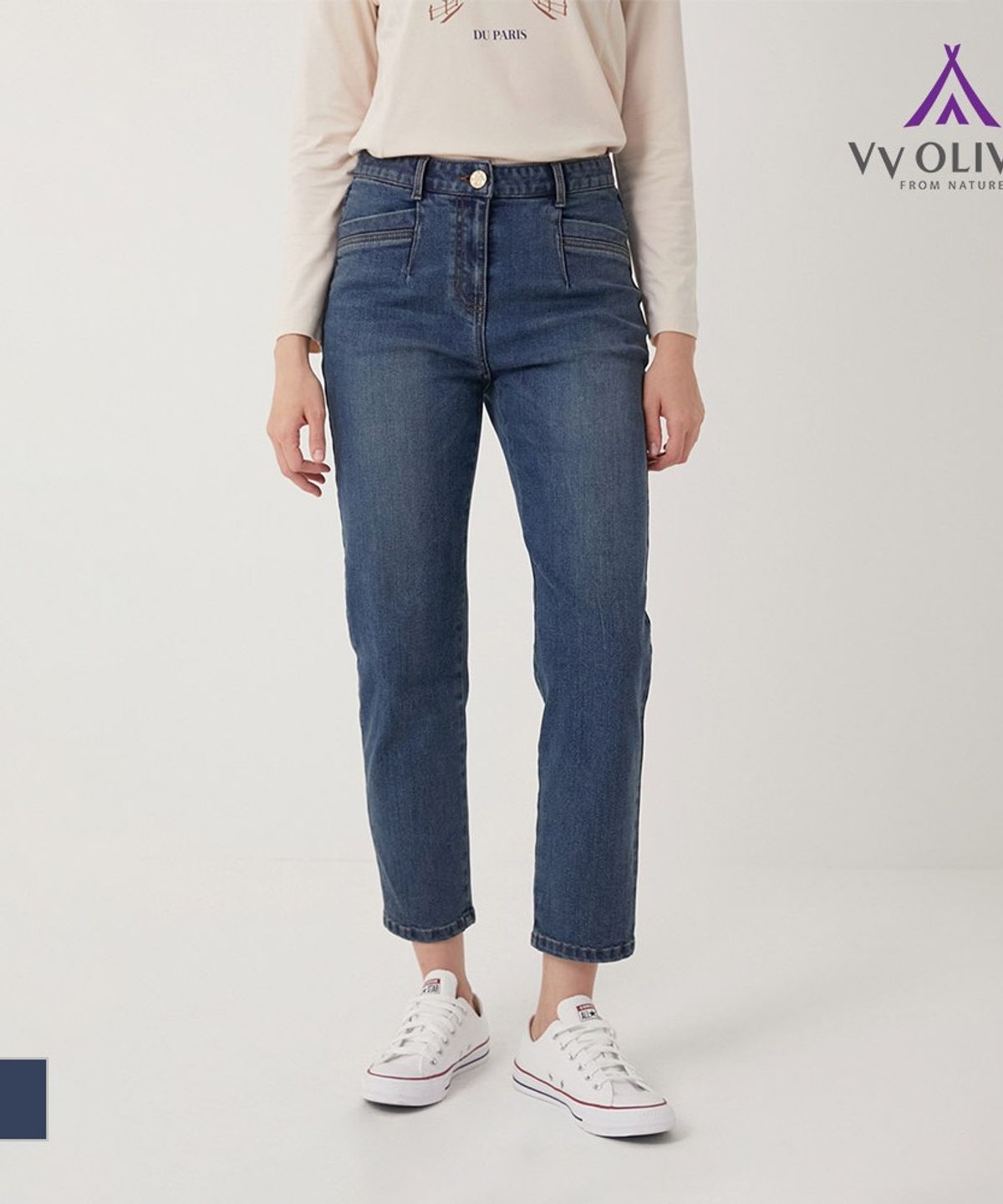 비비올리비아(VVOLIVIA) 배기핏 데님 팬츠_VVCMP3F7361