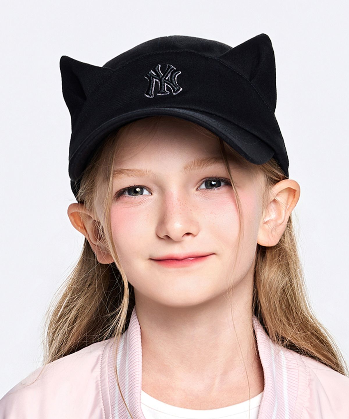 엠엘비 키즈(MLB KIDS) 여아 미야옹 로고 볼캡 NY (Black)