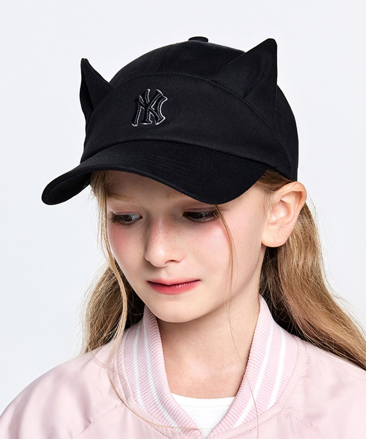 엠엘비 키즈(MLB KIDS) 여아 미야옹 로고 볼캡 NY (Black)