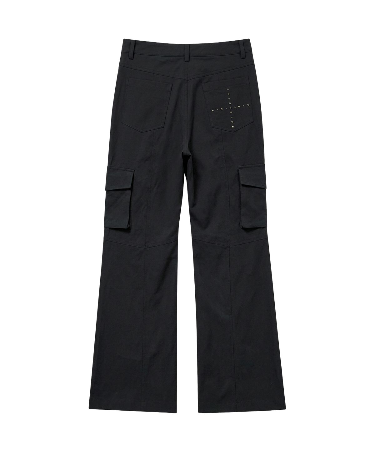 이프소마그넷(IFSO MAGNET) Bootcut stud cargo pants - Black