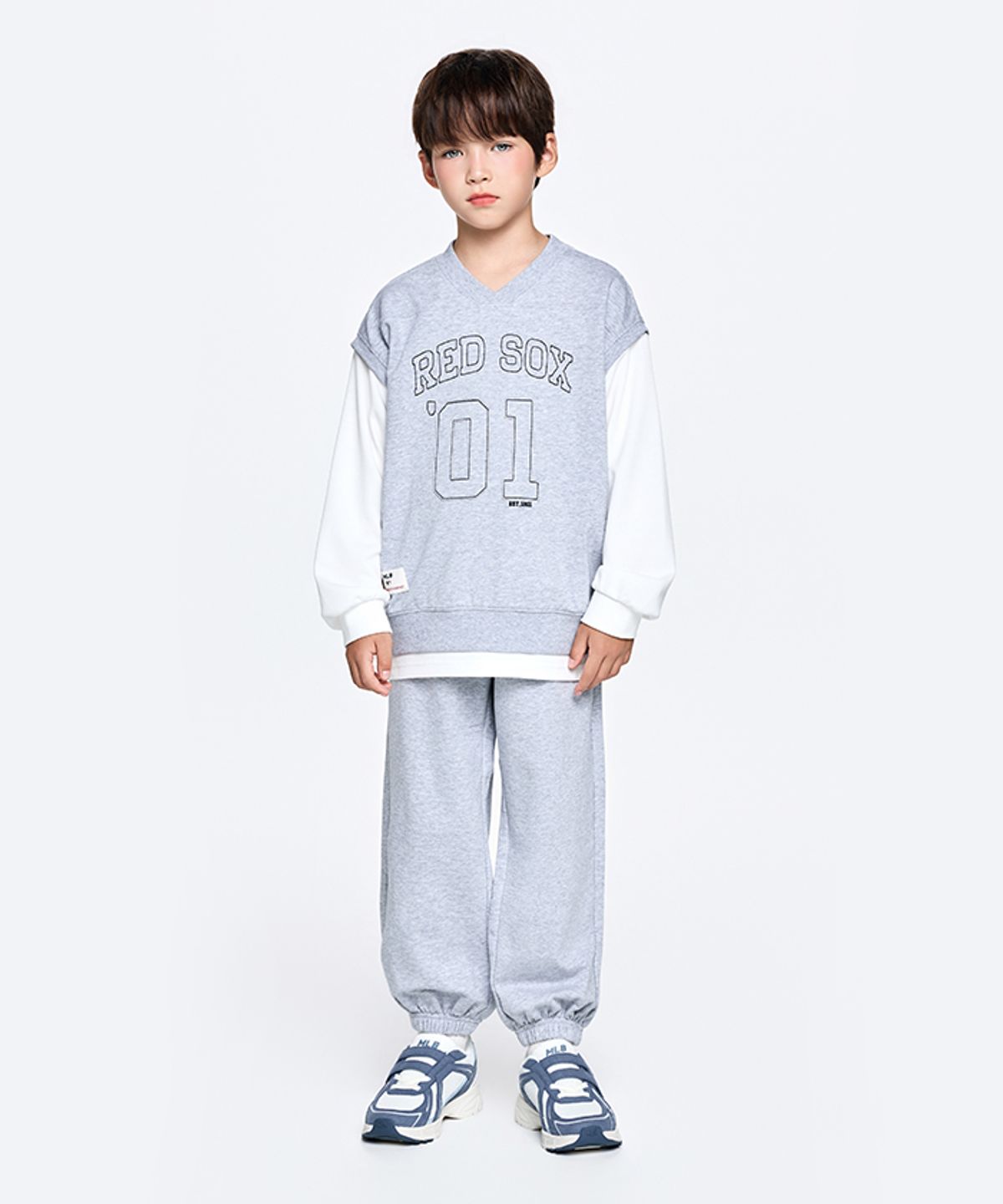 엠엘비 키즈(MLB KIDS) 스포티브 베스트 레이어드 세트 BOS (Melange Grey)