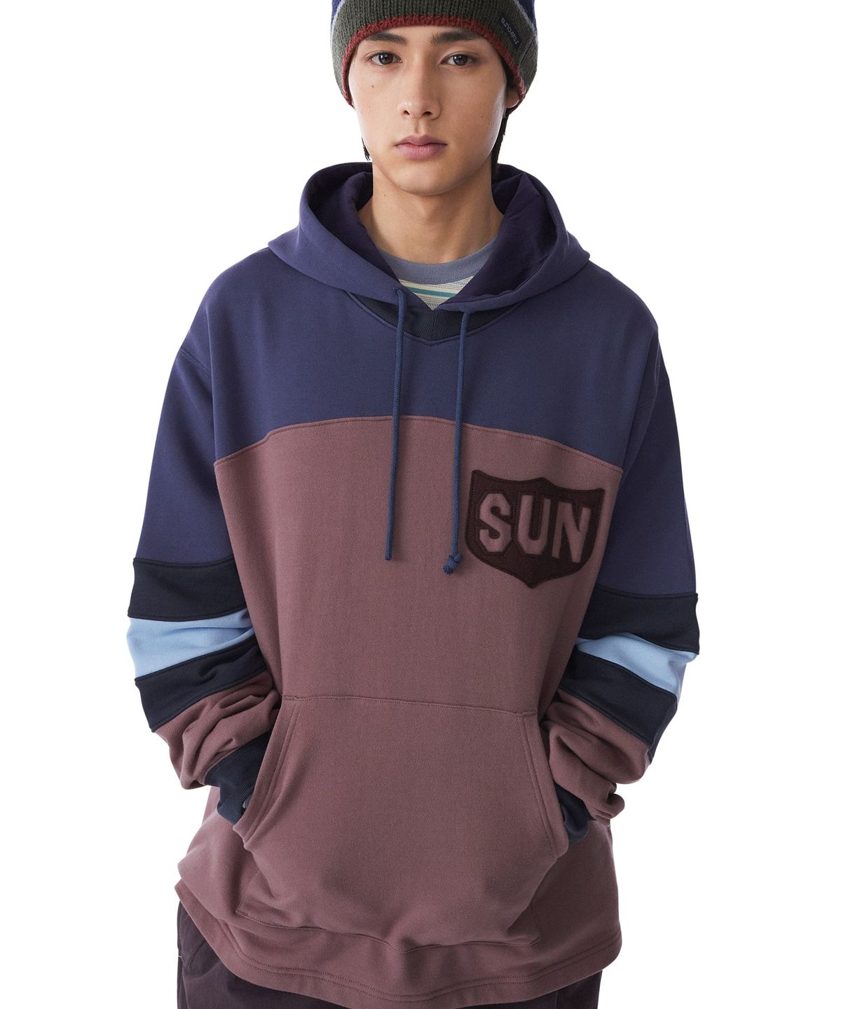 썬러브투어(SUNLOVETOUR) Varsity Stripe Beanie Olive