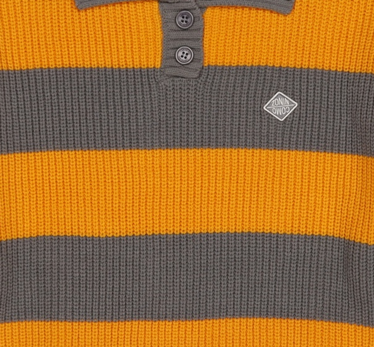 꼬모니노즈(COMONINOZ) STRIPE COLLAR KNIT [3 COLOR] OSS