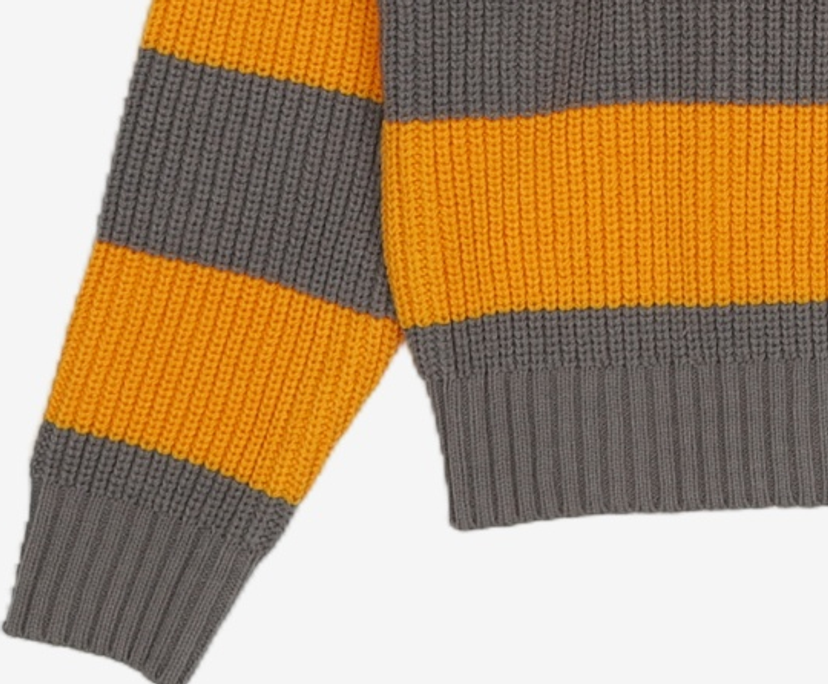 꼬모니노즈(COMONINOZ) STRIPE COLLAR KNIT [3 COLOR] OSS