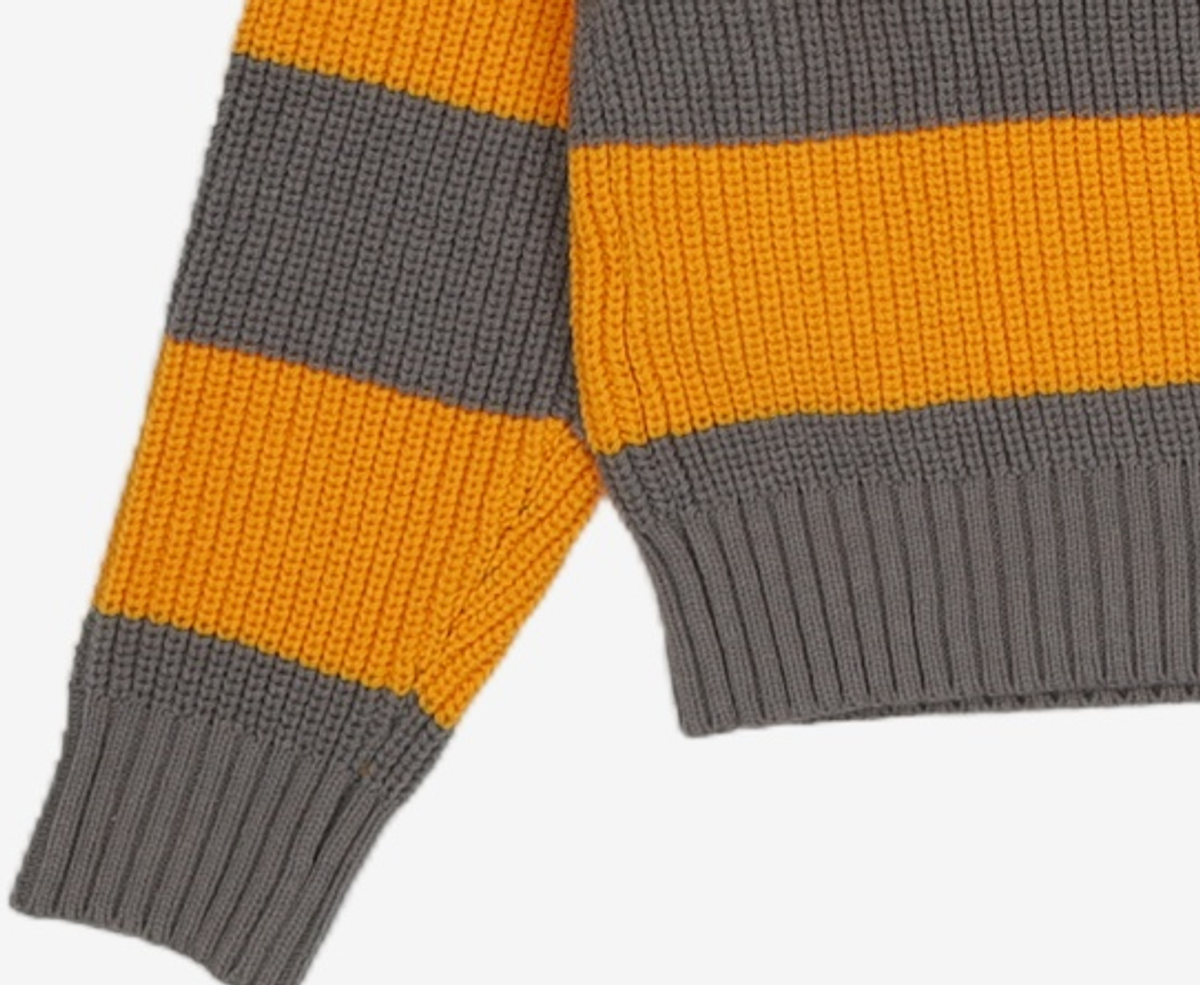 꼬모니노즈(COMONINOZ) STRIPE COLLAR KNIT [3 COLOR] OSS