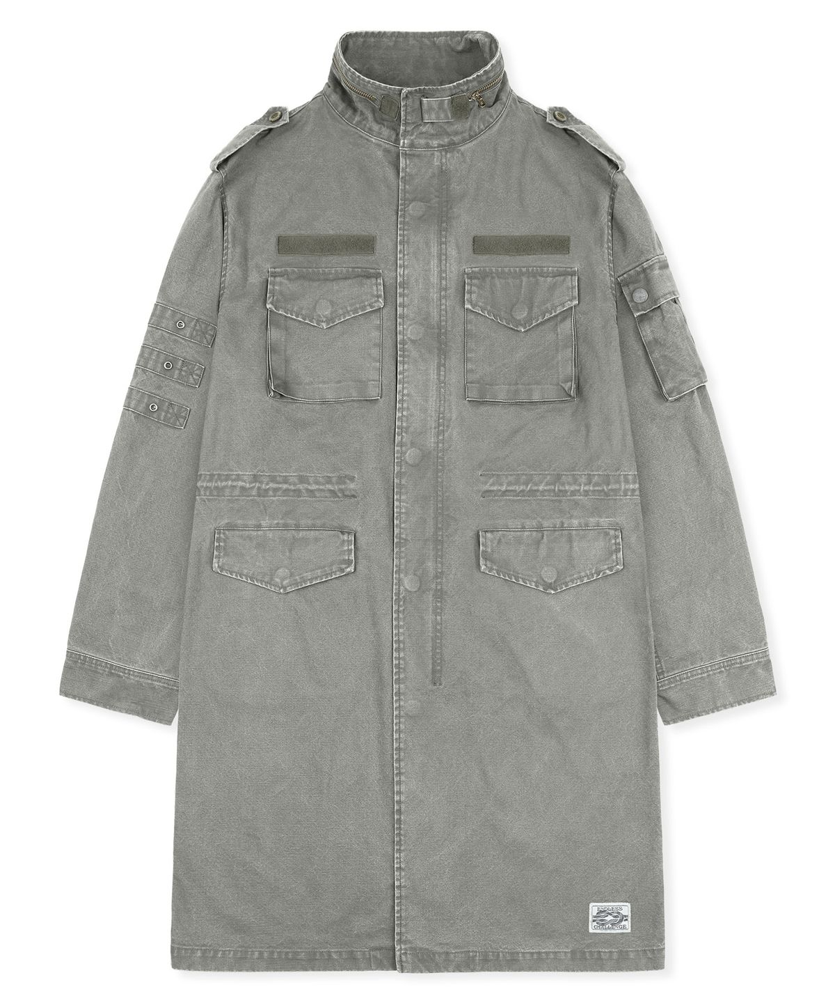 엑스톤즈(XTONZ) XJ143 밀리터리 빈티지 워싱 롱 M-65 필드 자켓 (KHAKI)