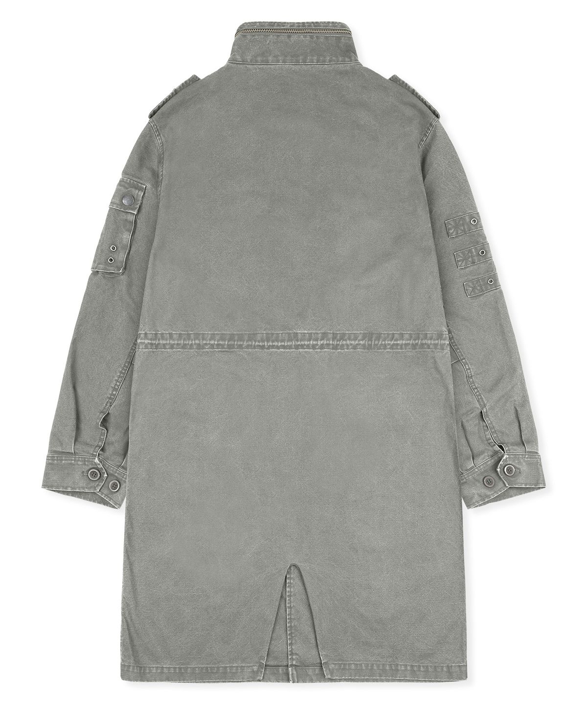 엑스톤즈(XTONZ) XJ143 밀리터리 빈티지 워싱 롱 M-65 필드 자켓 (KHAKI)
