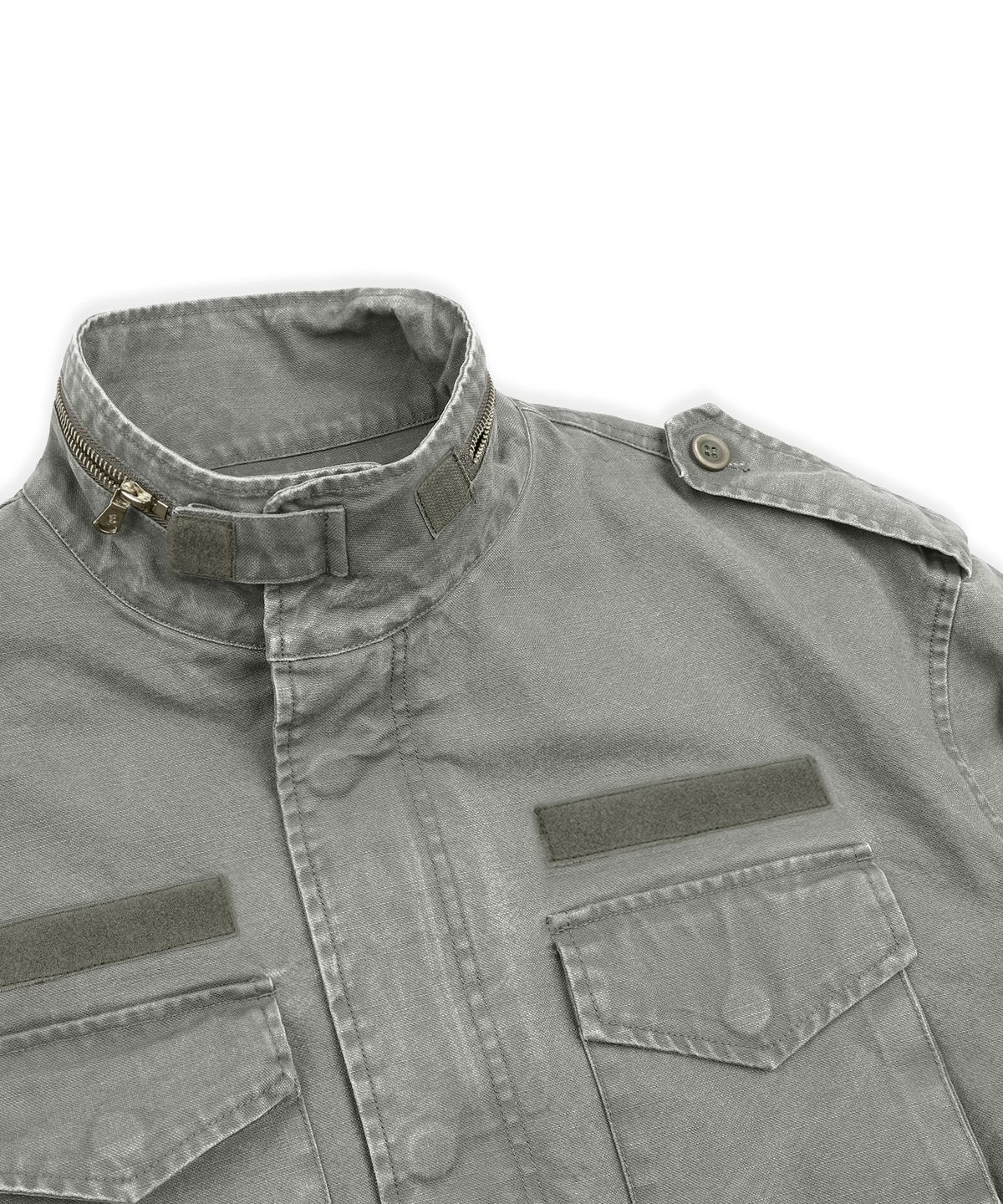 엑스톤즈(XTONZ) XJ143 밀리터리 빈티지 워싱 롱 M-65 필드 자켓 (KHAKI)