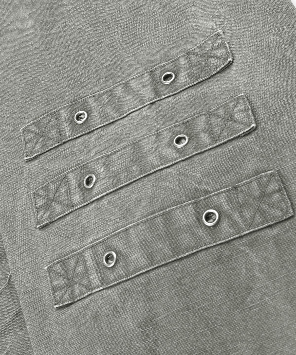 엑스톤즈(XTONZ) XJ143 밀리터리 빈티지 워싱 롱 M-65 필드 자켓 (KHAKI)