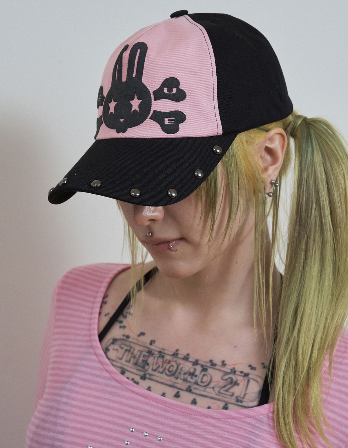 셋업이엑스이(SETUP-EXE) SKULL RABBIT BALL CAP / PINK