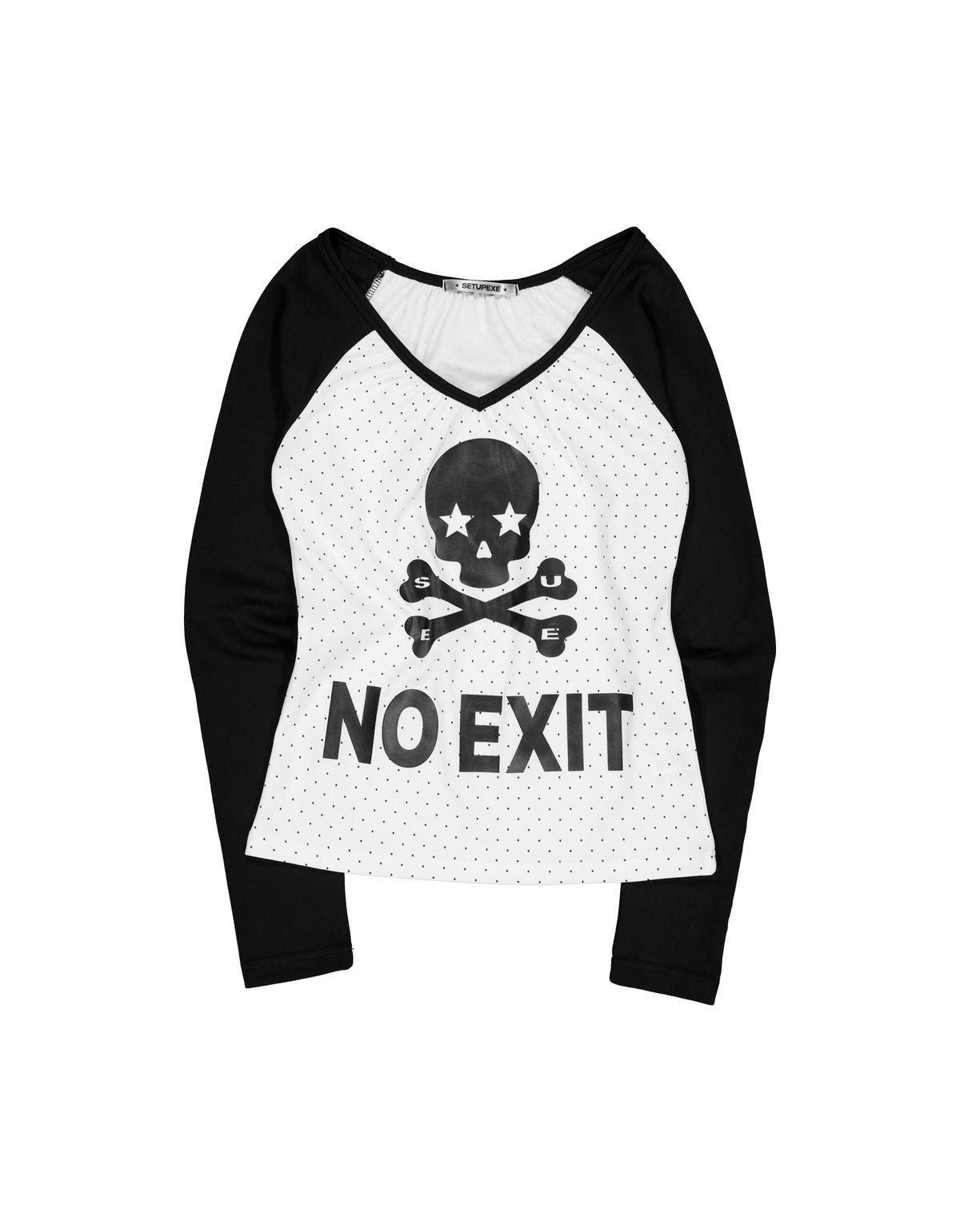 셋업이엑스이(SETUP-EXE) SKULL DOT RAGLAN TEE / WHITE