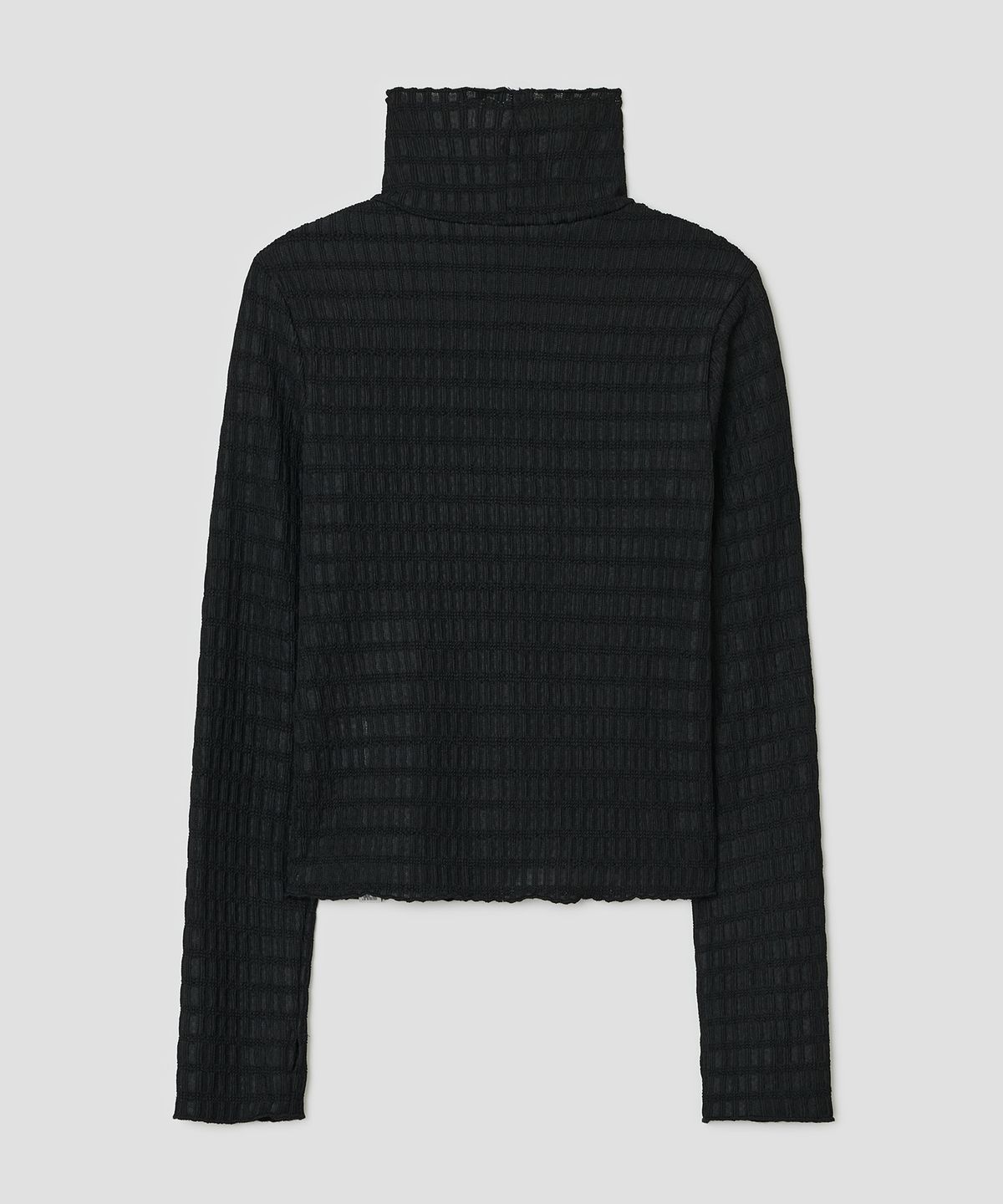 타입서비스(TYPESERVICE) Textured Mock Neck Top [Black]