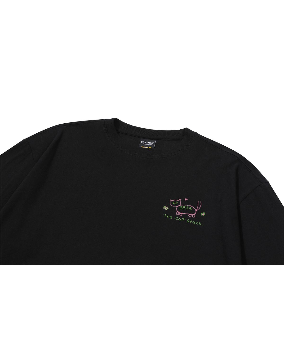 꼼파뇨(CPGN STUDIO) 캣 스택 롱슬리브 블랙