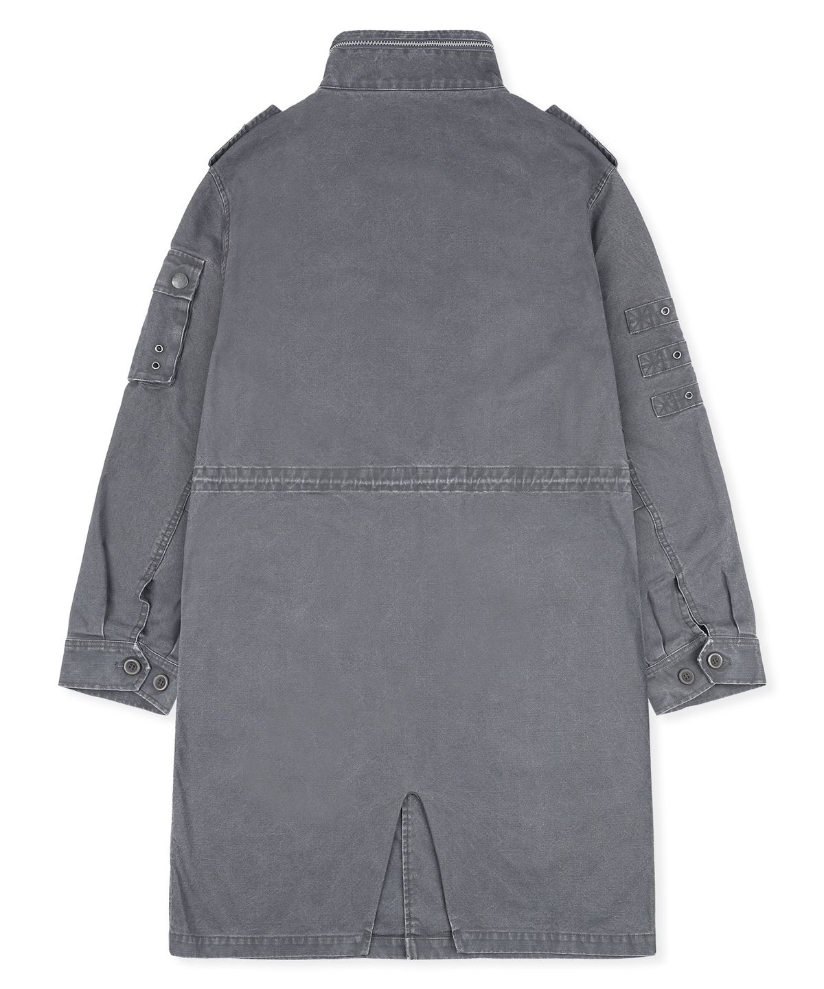 엑스톤즈(XTONZ) XJ143 밀리터리 빈티지 워싱 롱 M-65 필드 자켓 (CHARCOAL)