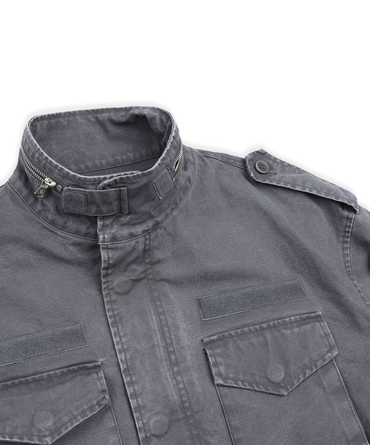 엑스톤즈(XTONZ) XJ143 밀리터리 빈티지 워싱 롱 M-65 필드 자켓 (CHARCOAL)