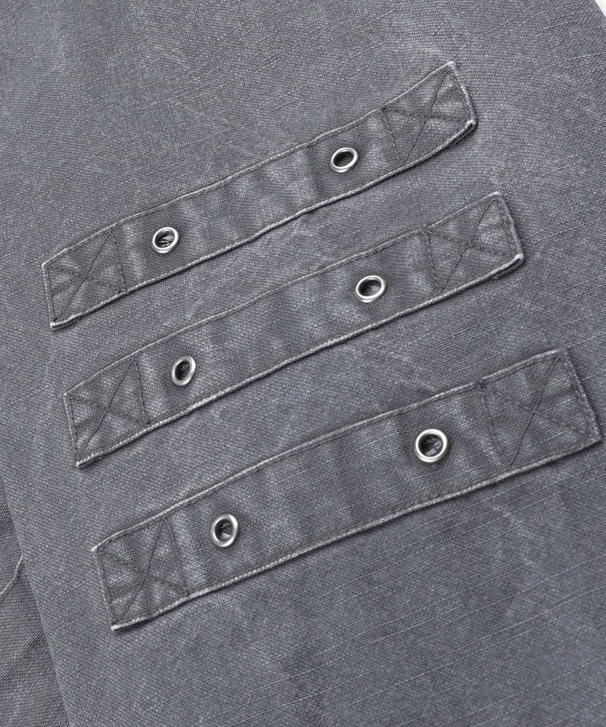 엑스톤즈(XTONZ) XJ143 밀리터리 빈티지 워싱 롱 M-65 필드 자켓 (CHARCOAL)