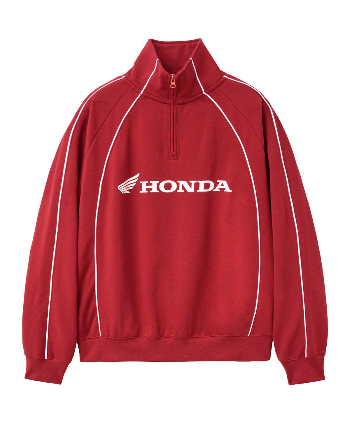 핍스 모터사이클(PHYPS MOTORCYCLE) Racing Piping Half-Zip Sweatshirt Red