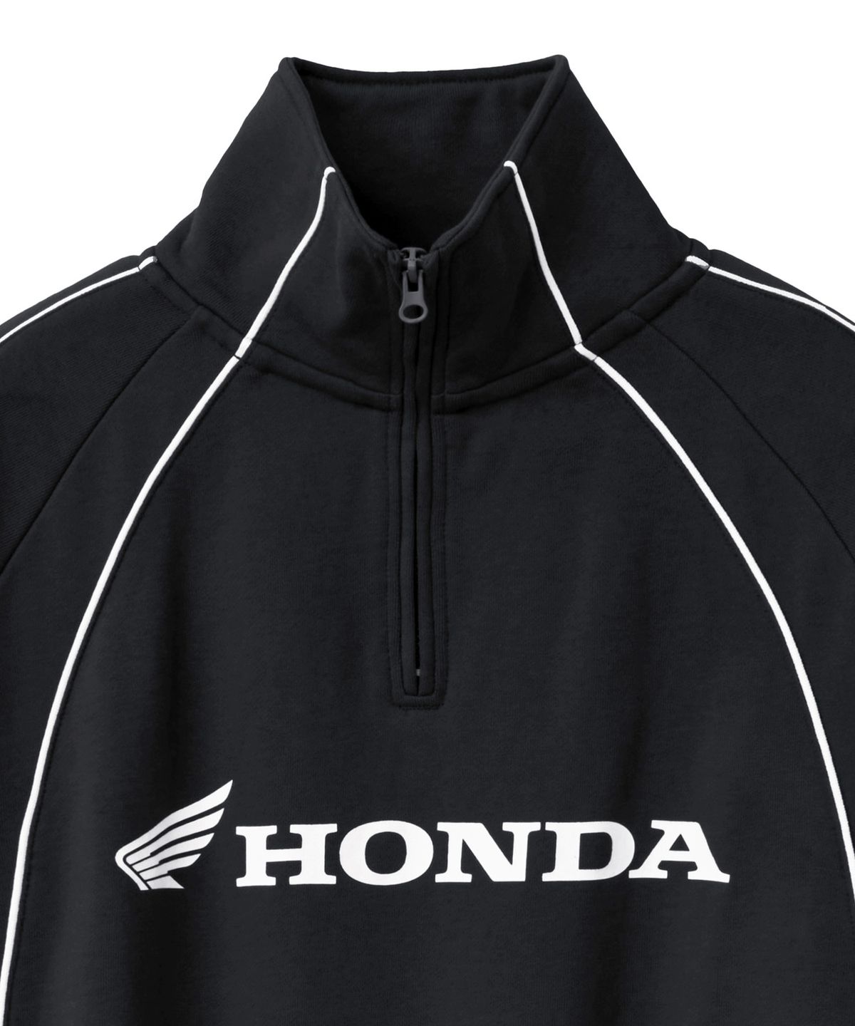 핍스 모터사이클(PHYPS MOTORCYCLE) Racing Piping Half-Zip Sweatshirt Black