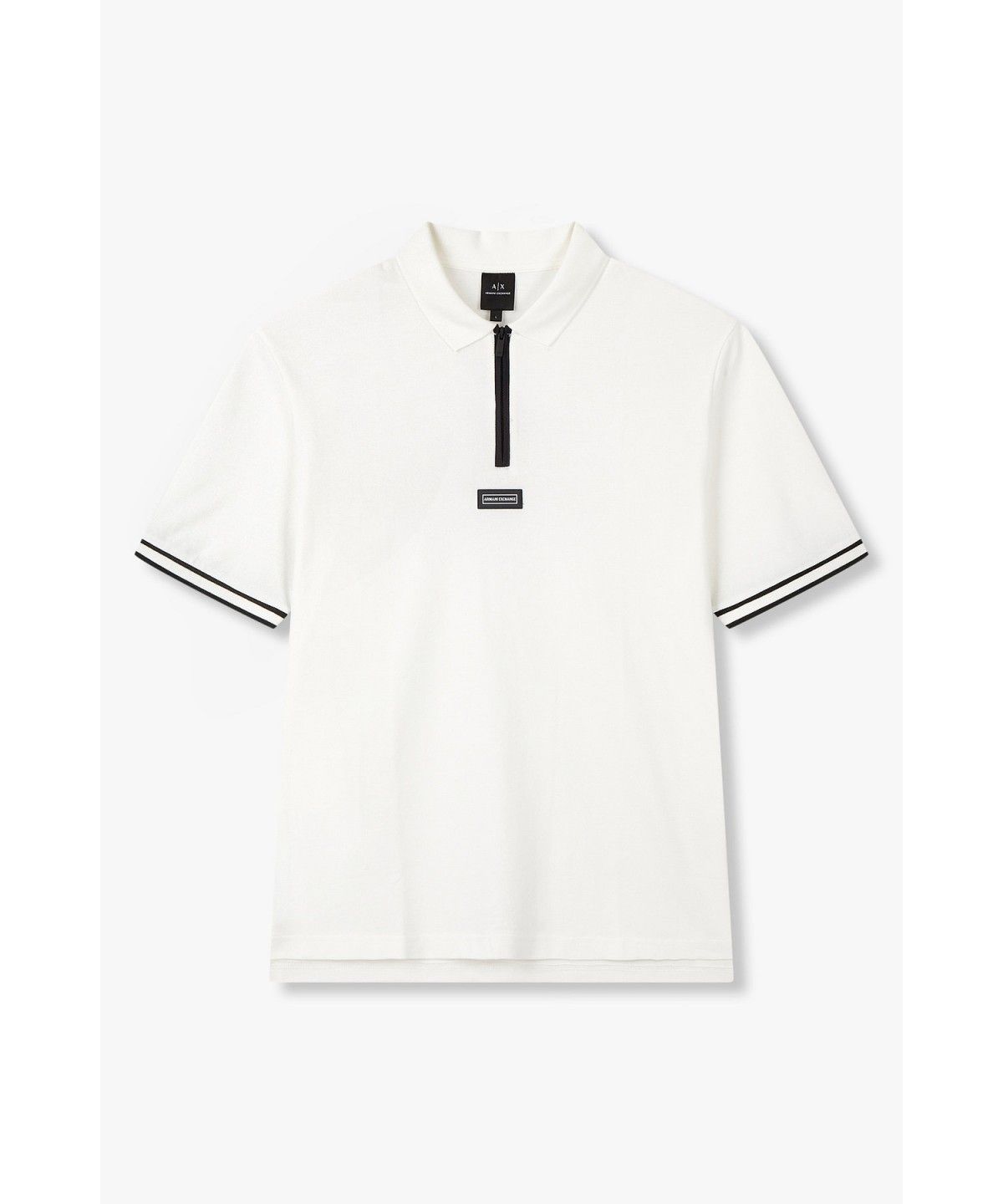 아르마니 익스체인지(ARMANI EXCHANGE) 남성 쿼터 지퍼 넥 피케 폴로 셔츠 _오프 화이트_A415131003
