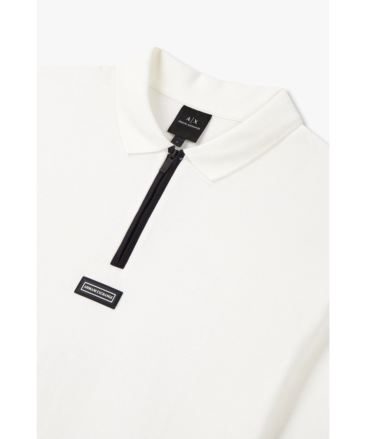 아르마니 익스체인지(ARMANI EXCHANGE) 남성 쿼터 지퍼 넥 피케 폴로 셔츠 _오프 화이트_A415131003