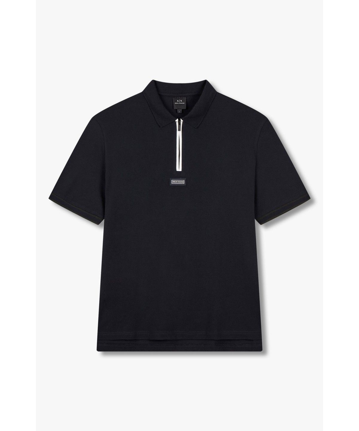 아르마니 익스체인지(ARMANI EXCHANGE) 남성 쿼터 지퍼 넥 피케 폴로 셔츠 _다크 네이비_A415131004
