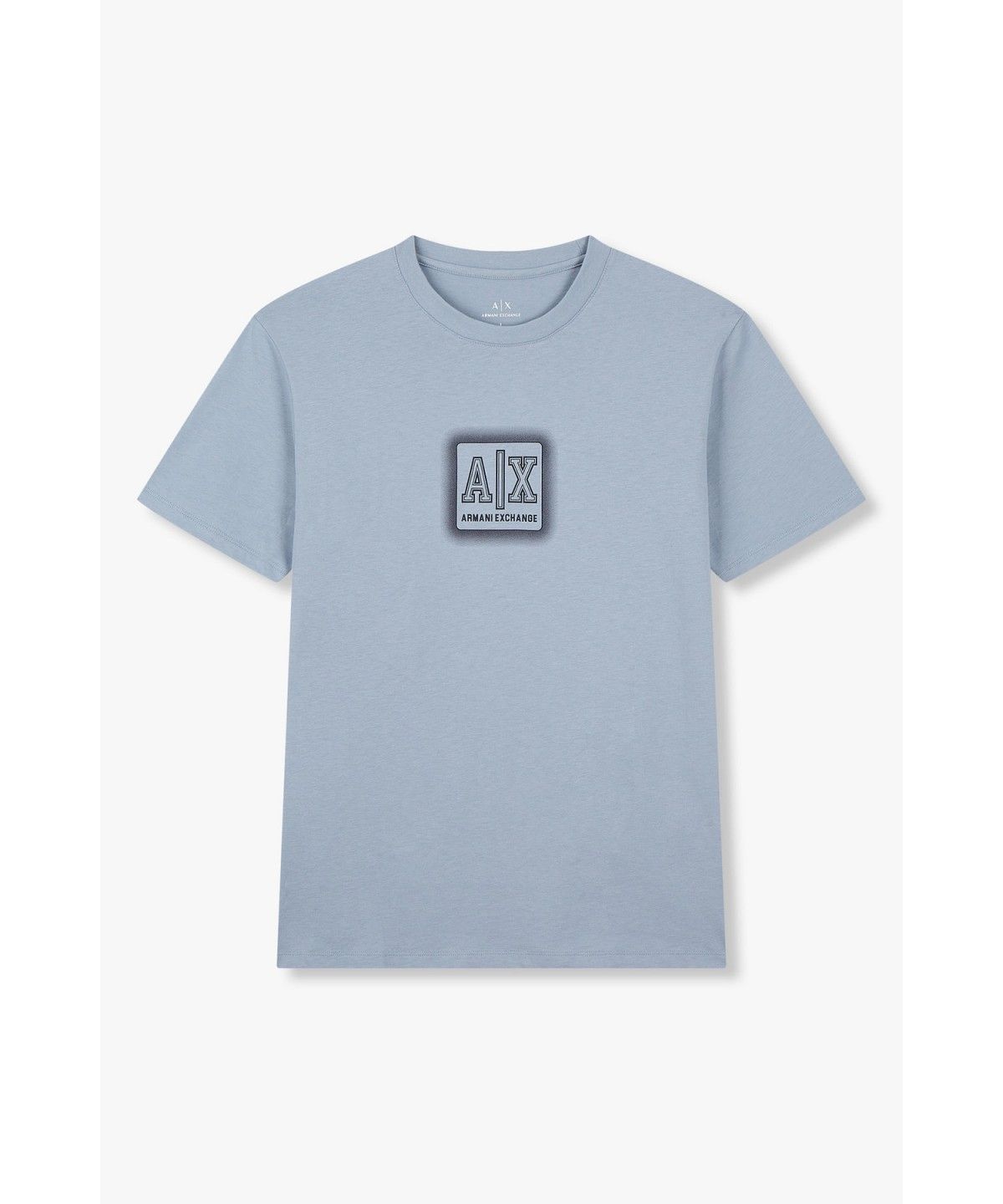 아르마니 익스체인지(ARMANI EXCHANGE) 남성 스퀘어 아웃라인 로고 티셔츠 _블루_A415130012