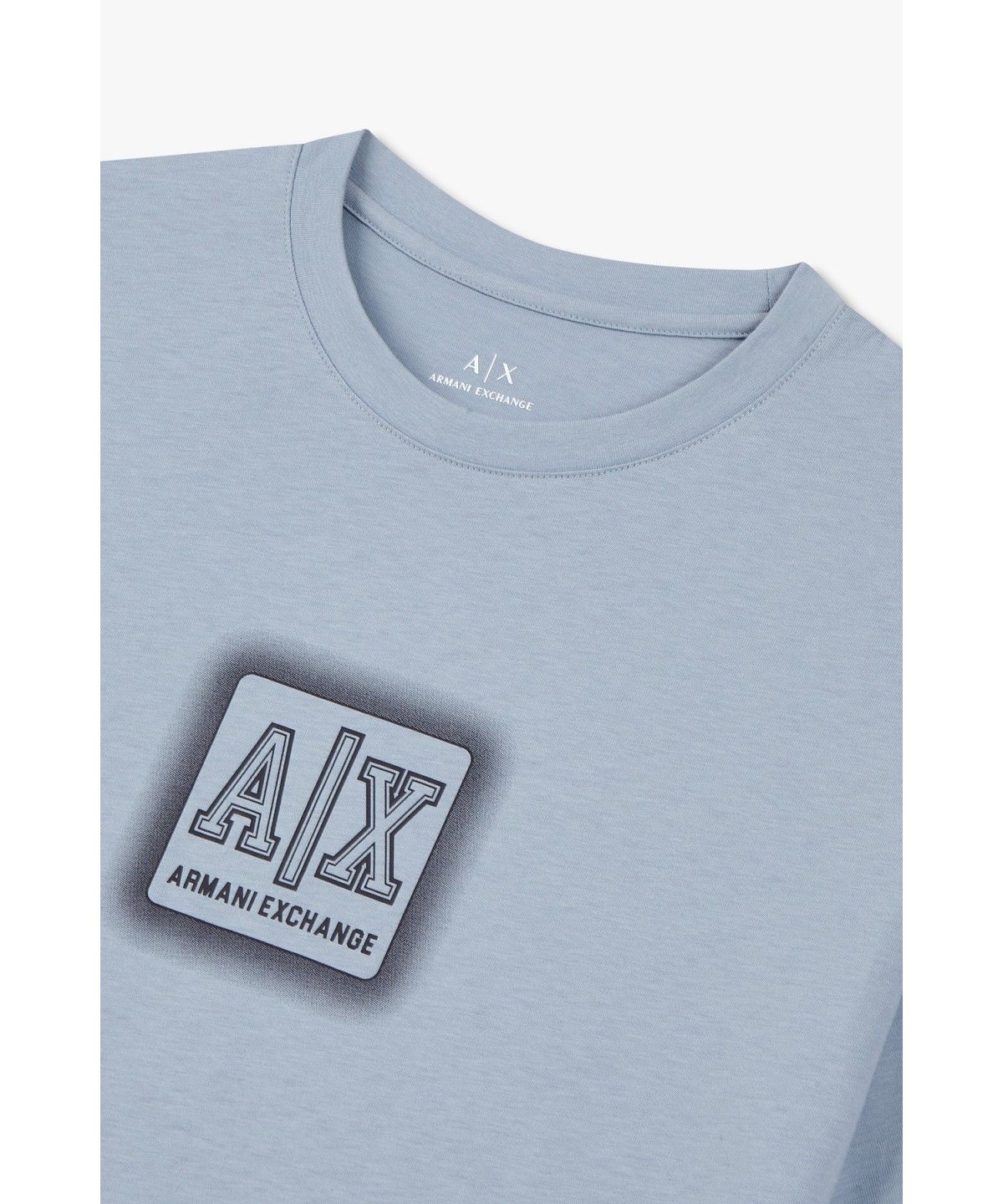 아르마니 익스체인지(ARMANI EXCHANGE) 남성 스퀘어 아웃라인 로고 티셔츠 _블루_A415130012